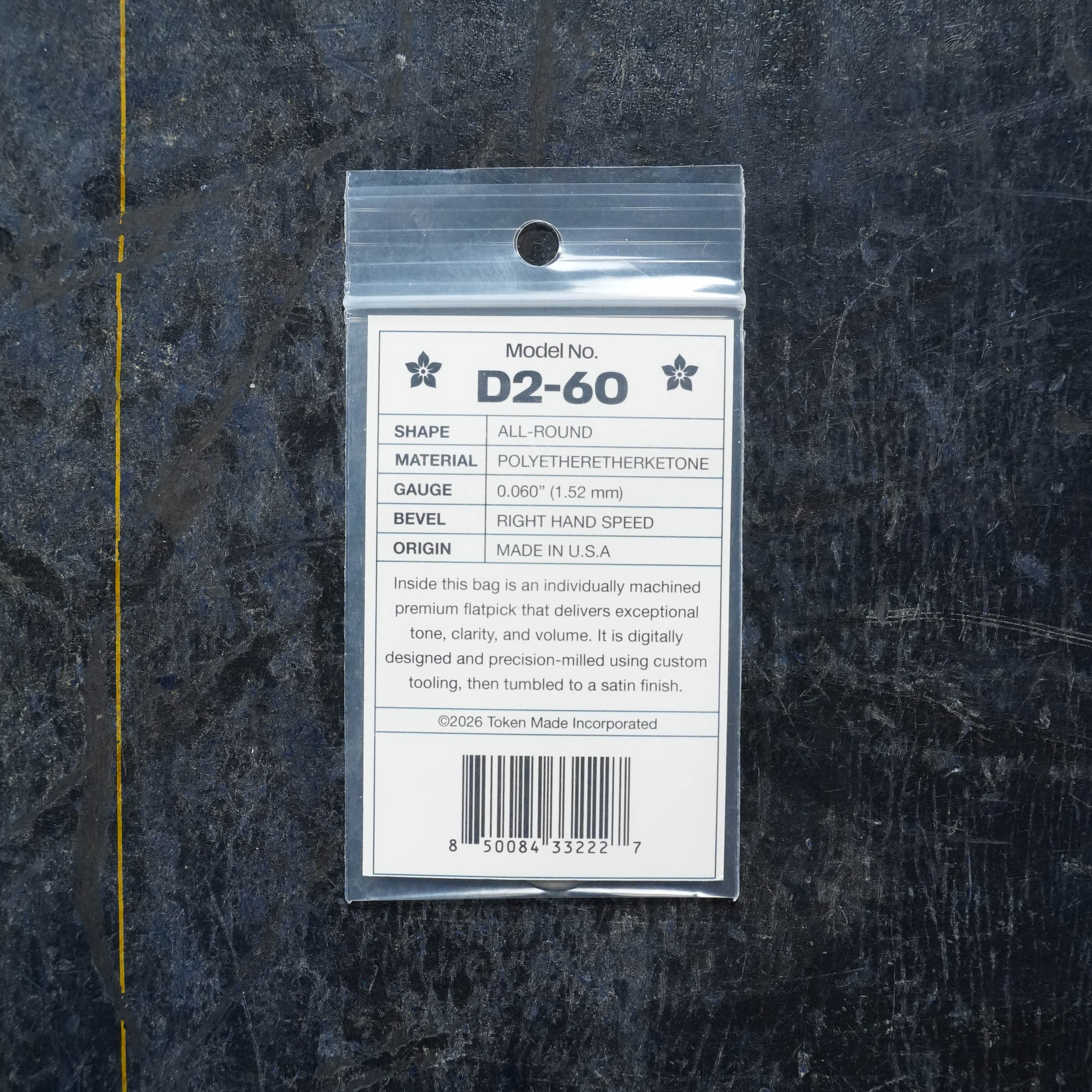 Token D2-60 TAN Flatpick - All Round 1.52mm