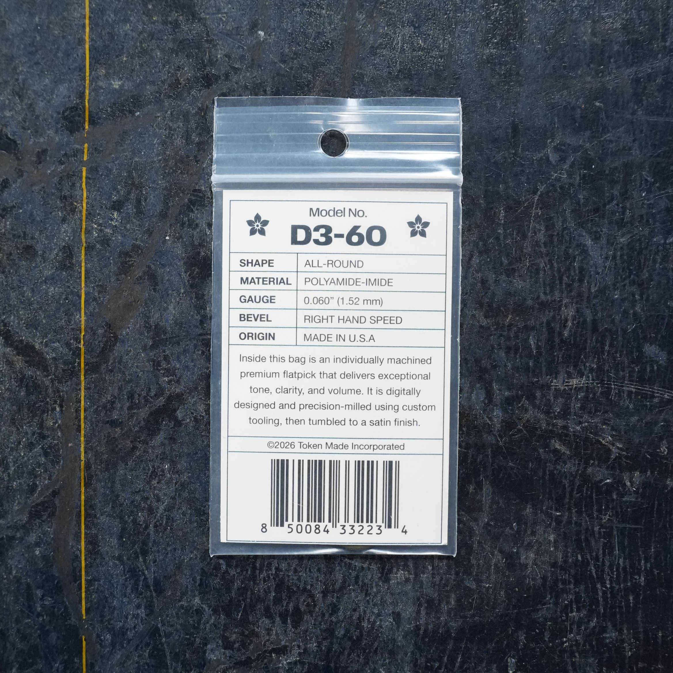 Token D3-60 GREEN Flatpick - All Round 1.52mm