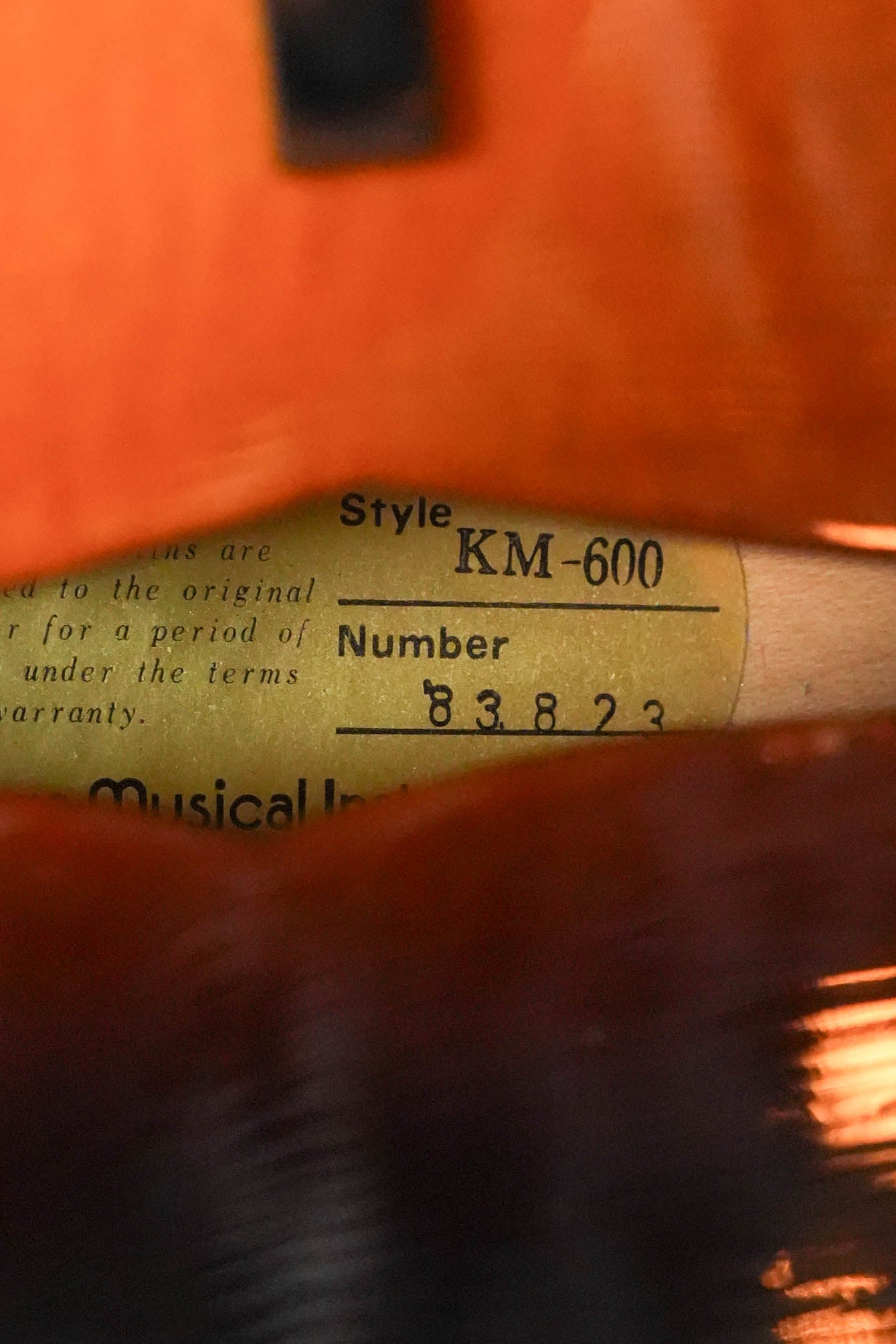 (Used) 1983 Kentucky KM-600 Solid Spruce/Solid Maple A-Style Mandolin #3823