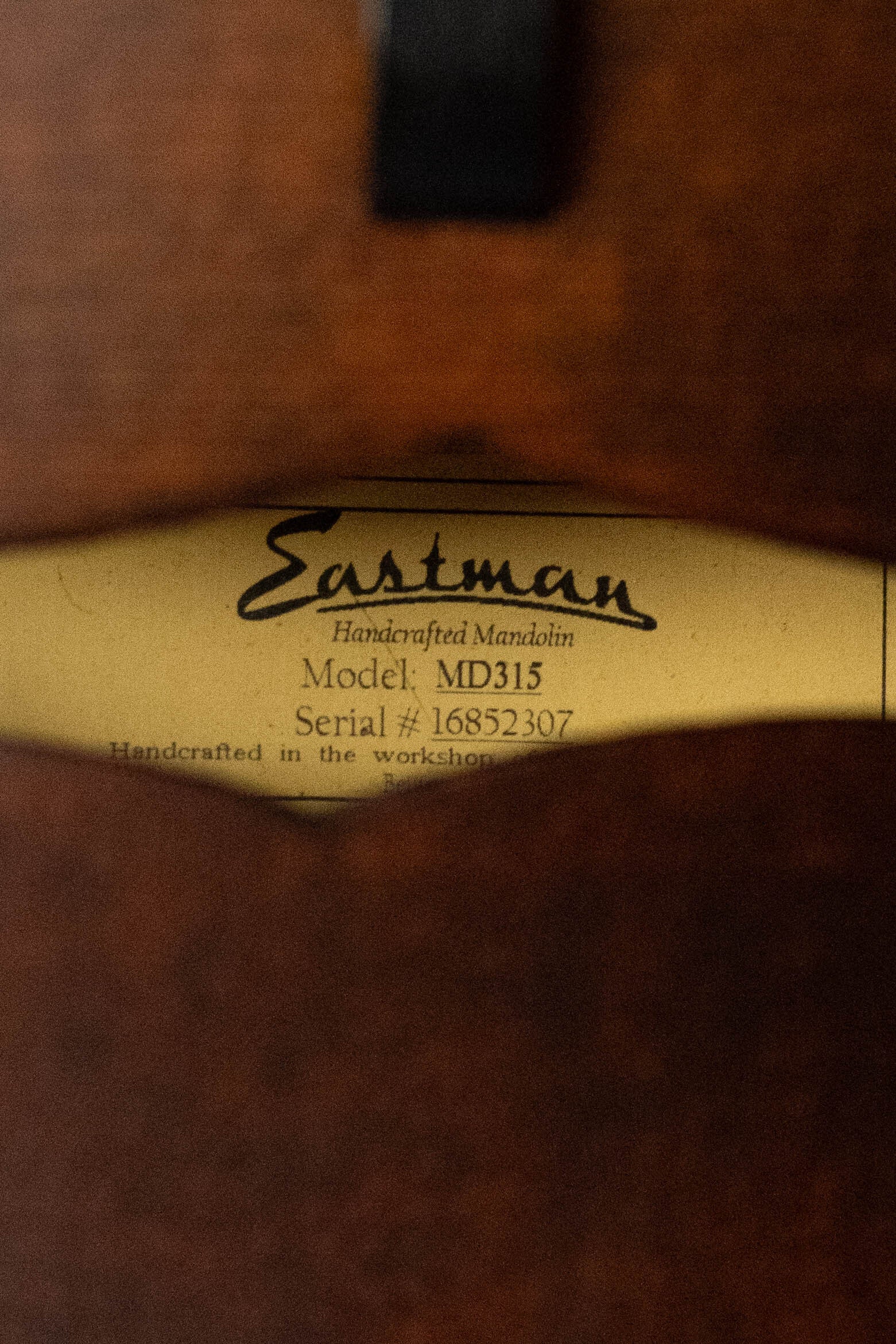 (Used) 2016 Eastman MD315 F-Style Hand-Carved Mandolin #2307