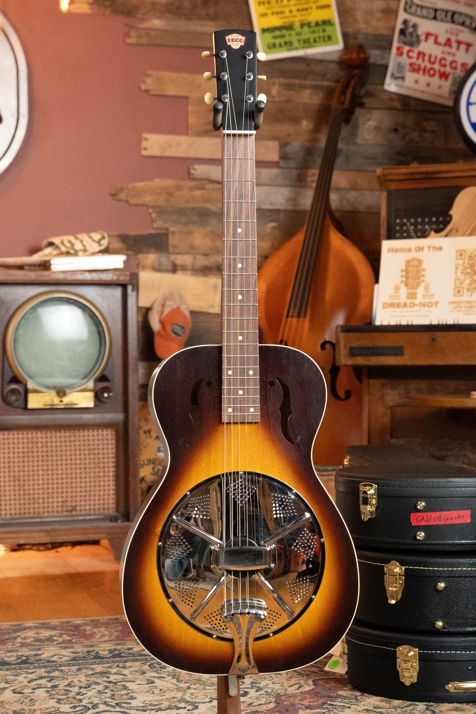 (Used) 2018 Beard Deco Phonic Model 47 All Finnish Birch Veneer Vintage Sunburst Resonator Guitar w/Electronics #2117