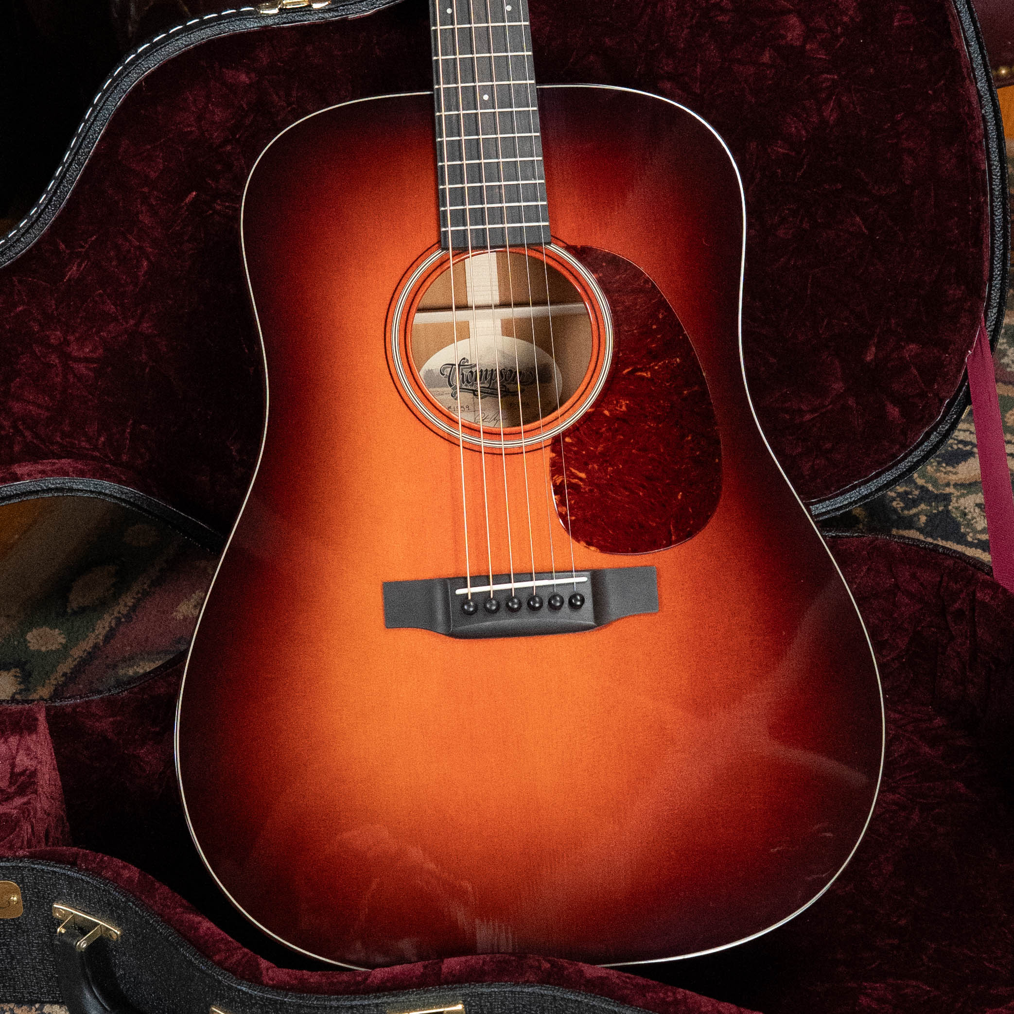 (Used) 2024 Preston Thompson D-CMA Adirondack/Cuban Mahogany Old Red Stain Burst Dreadnought Acoustic Guitar #1959