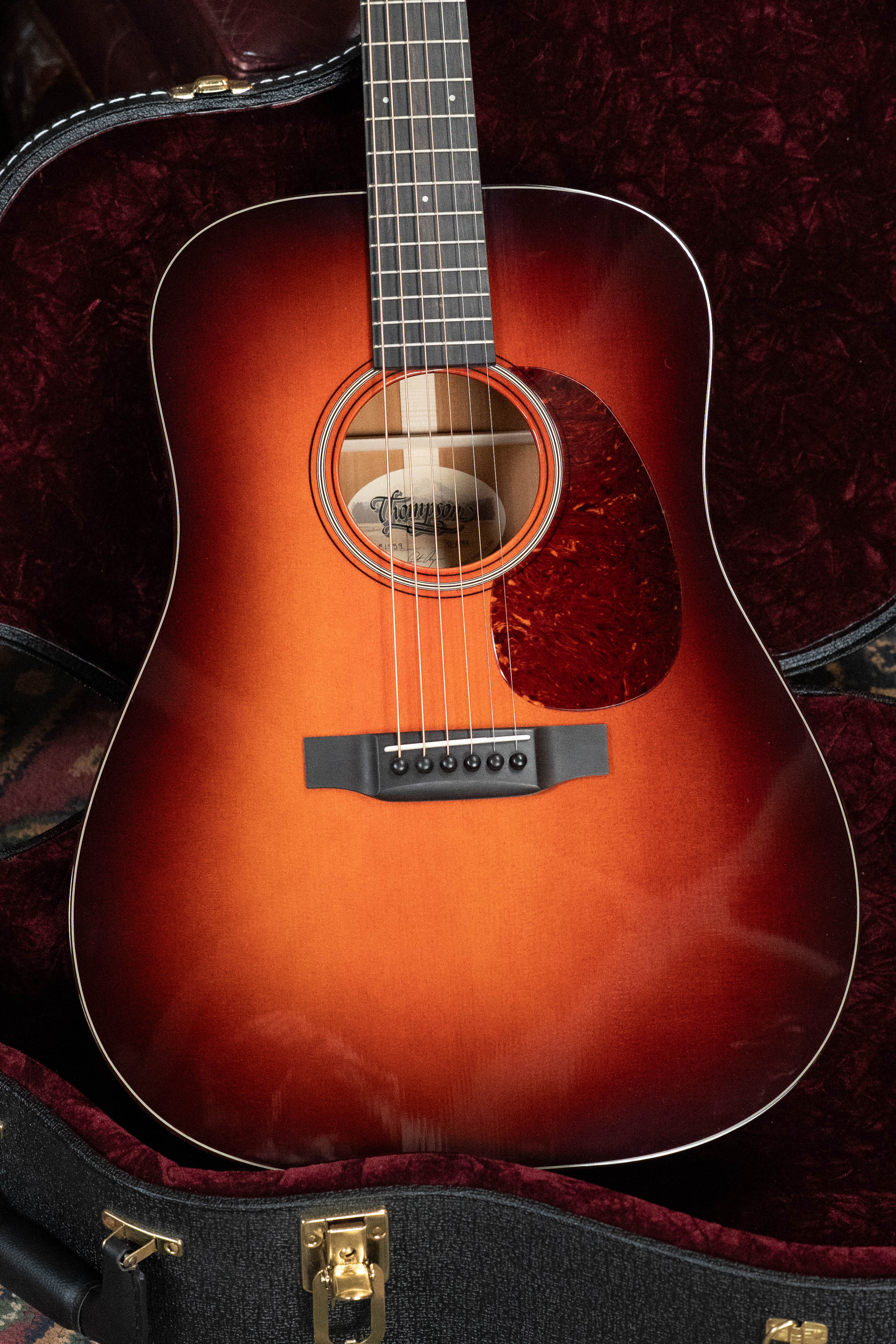 (Used) 2024 Preston Thompson D-CMA Adirondack/Cuban Mahogany Old Red Stain Burst Dreadnought Acoustic Guitar #1959