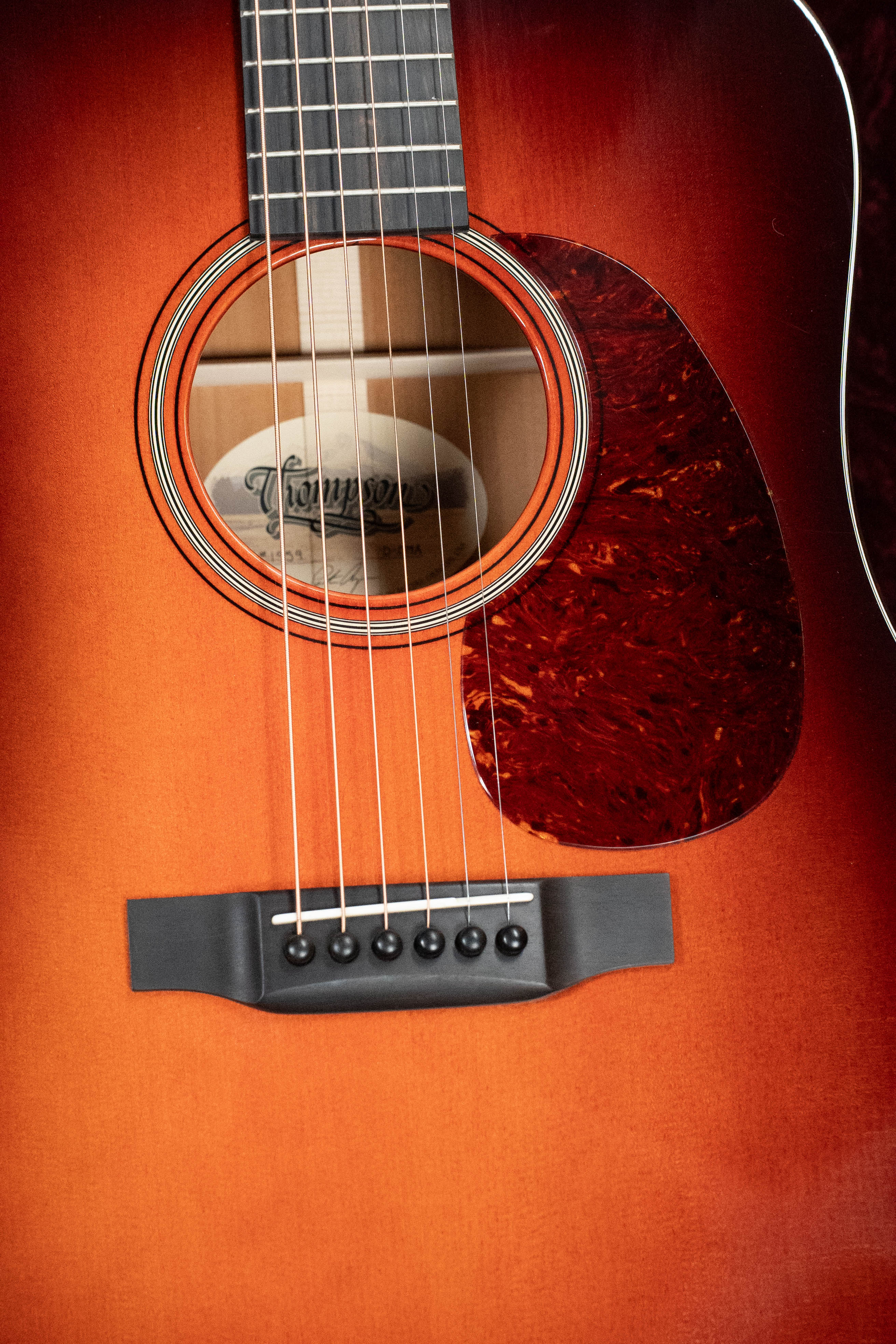 (Used) 2024 Preston Thompson D-CMA Adirondack/Cuban Mahogany Old Red Stain Burst Dreadnought Acoustic Guitar #1959