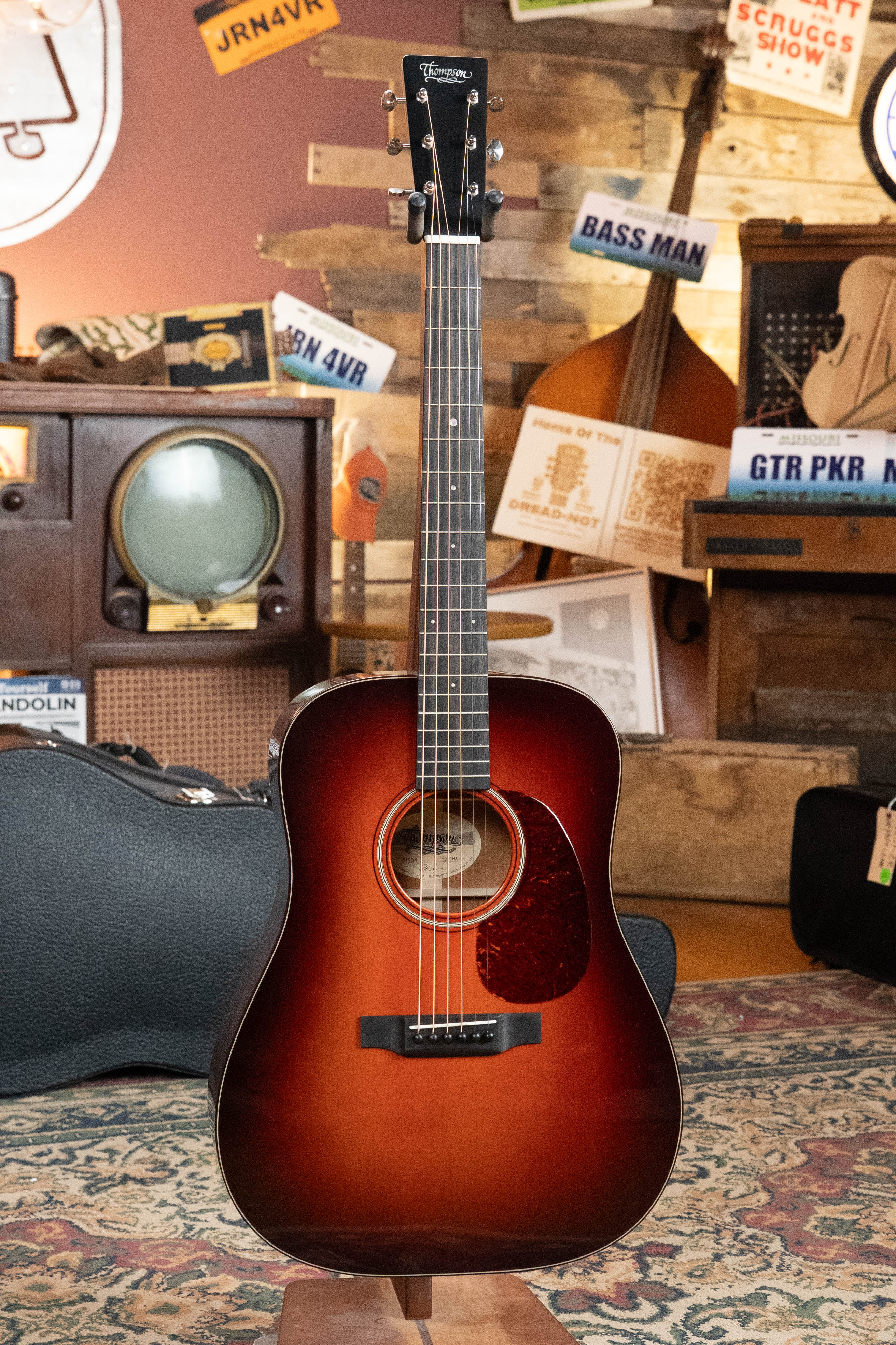 (Used) 2024 Preston Thompson D-CMA Adirondack/Cuban Mahogany Old Red Stain Burst Dreadnought Acoustic Guitar #1959