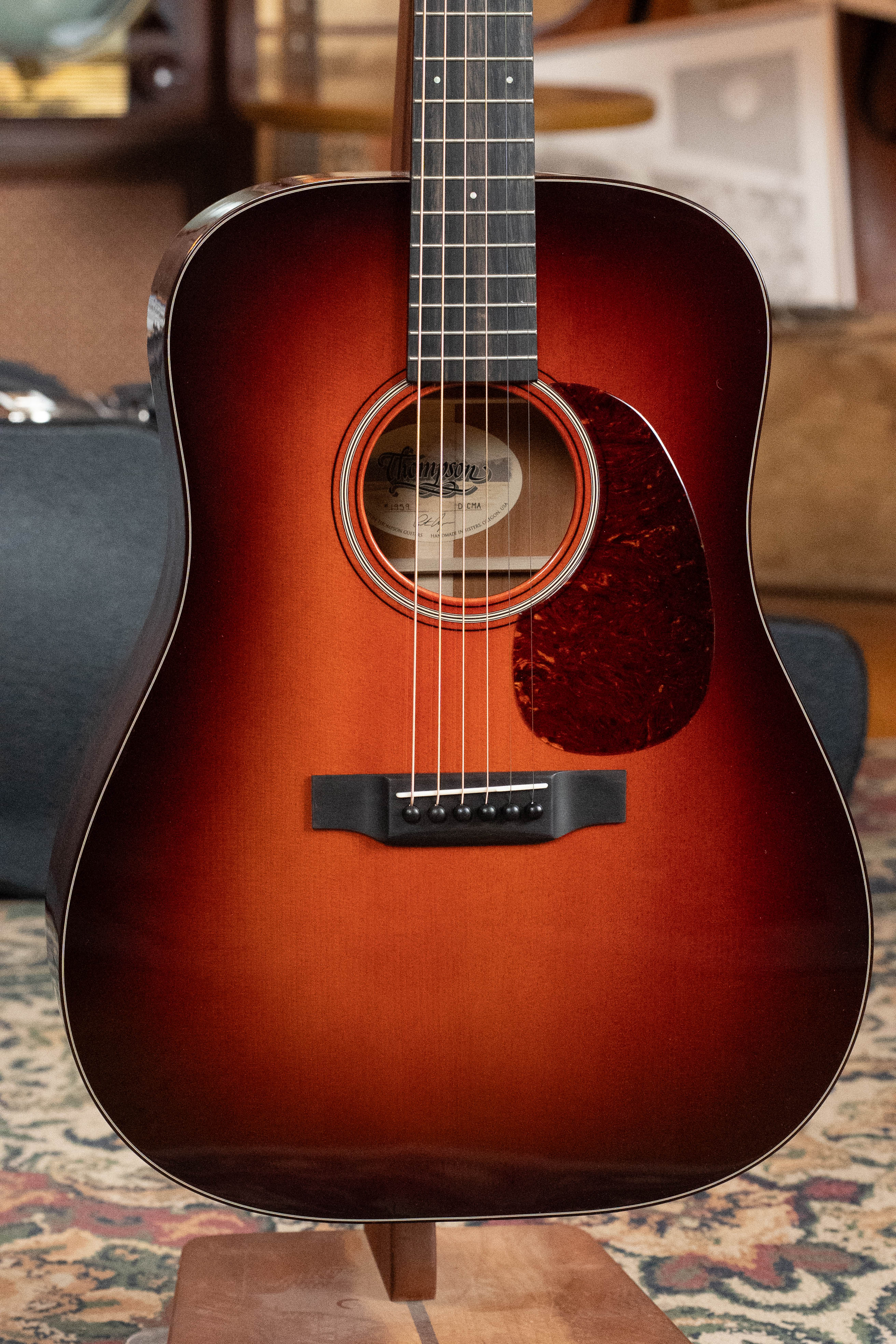 (Used) 2024 Preston Thompson D-CMA Adirondack/Cuban Mahogany Old Red Stain Burst Dreadnought Acoustic Guitar #1959
