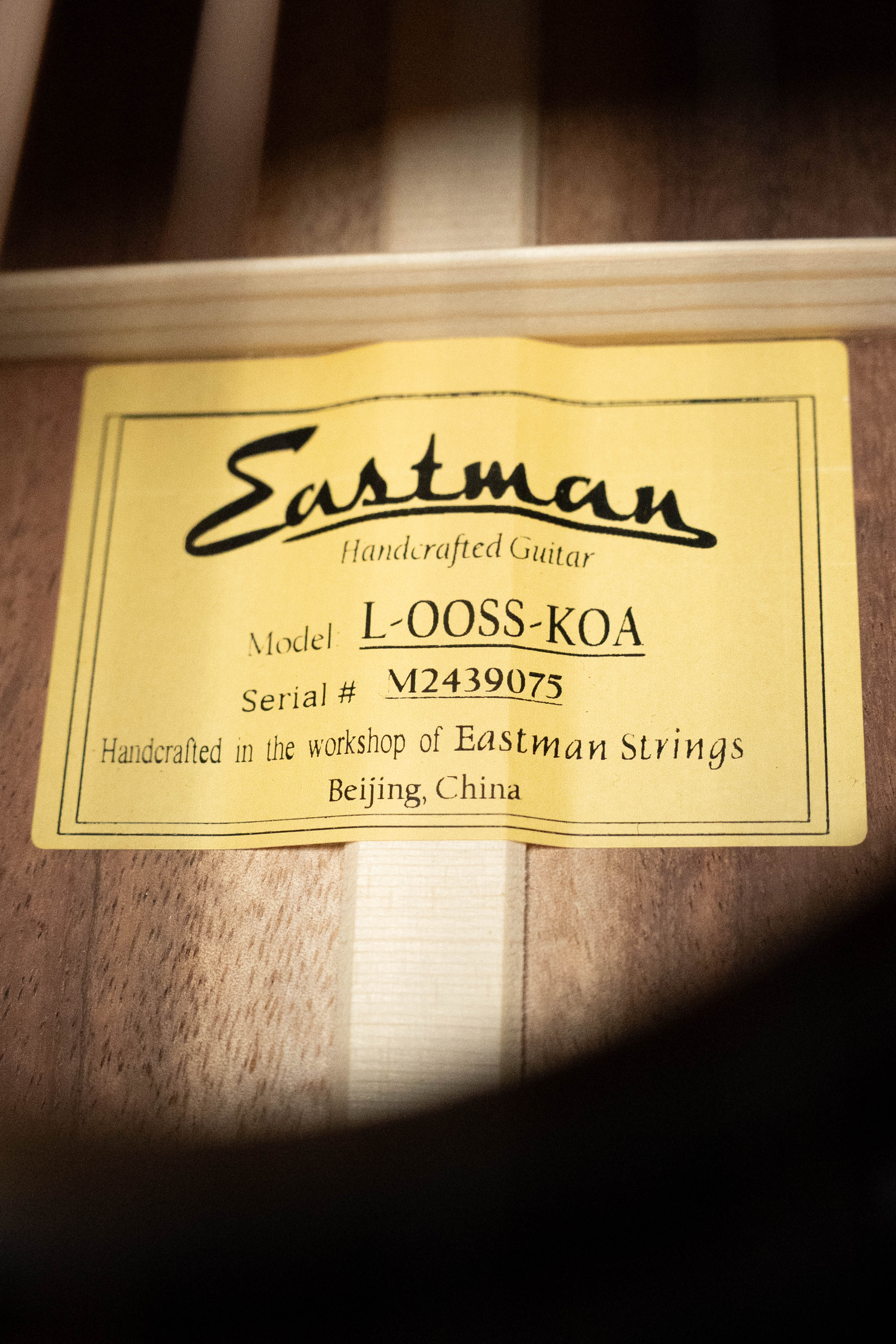 (Used) 2025 Eastman L-OOSS-LTD-KOA Limited Edition Luthier Series All Koa Acoustic Guitar #9075