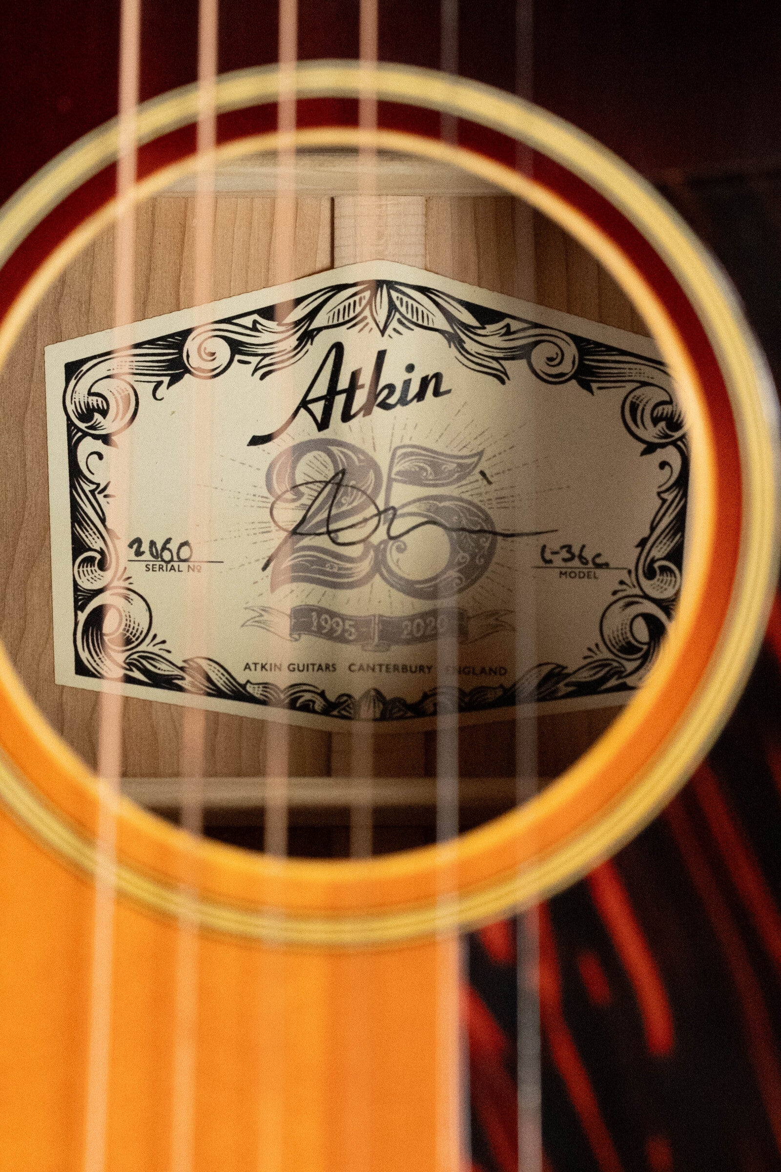 (Used) Atkin L36 Custom Baked Adirondack/Figured Yew Parlor Acoustic Guitar #2060