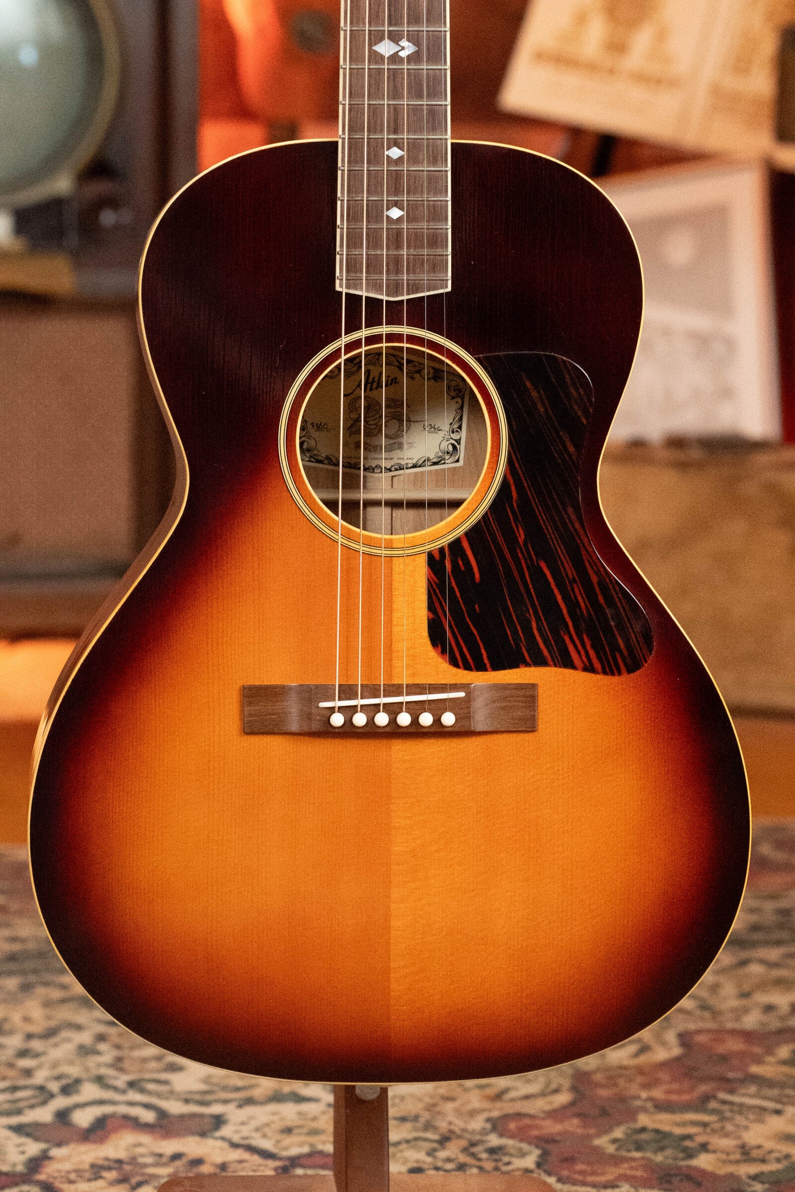 (Used) Atkin L36 Custom Baked Adirondack/Figured Yew Parlor Acoustic Guitar #2060