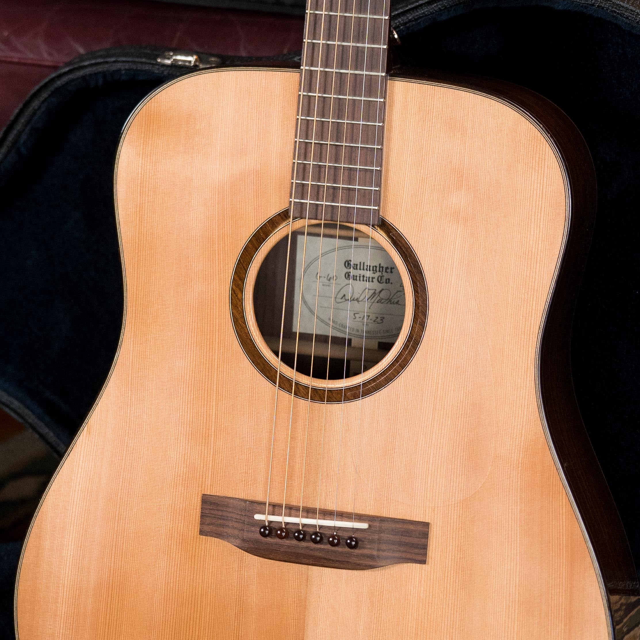 (Used) Gallagher 2023 G-60 Red Cedar/Indian Rosewood Dreadnought Acoustic Guitar #4049