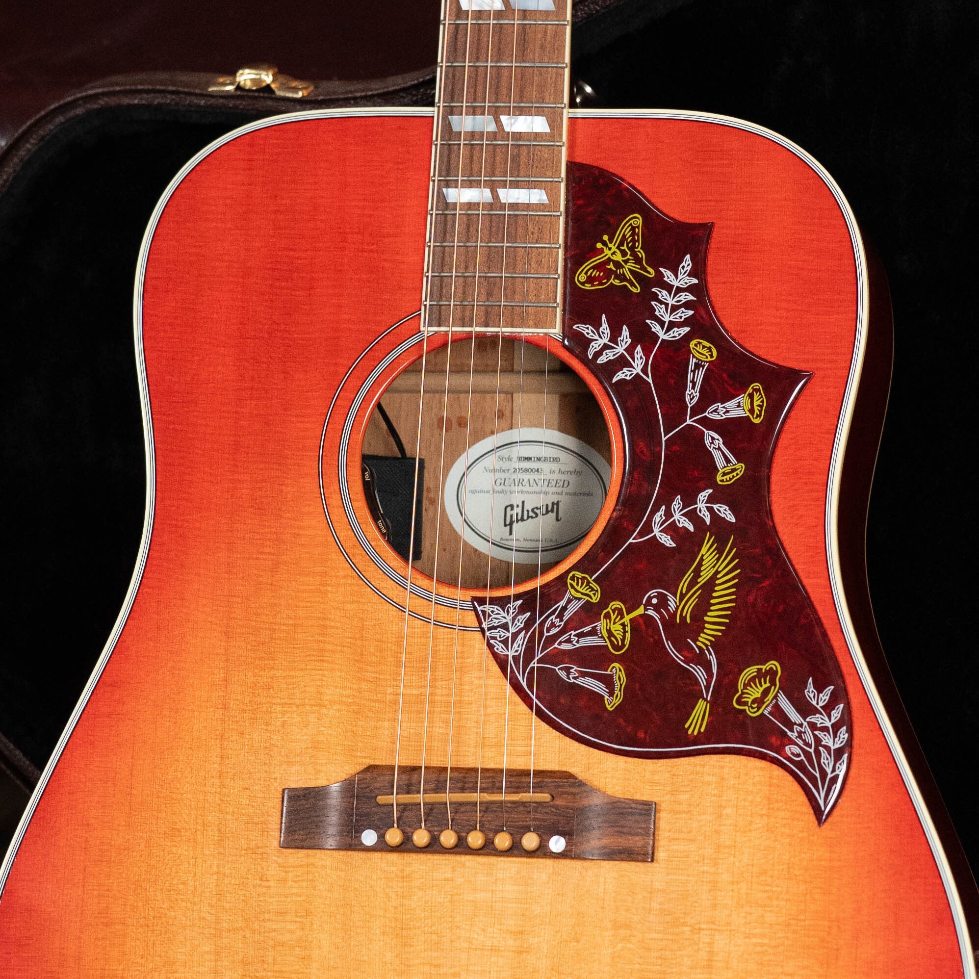 (Used) Gibson Hummingbird Original - Heritage Cherry Sunburst Dreadnought Guitar w/Pickup #0043