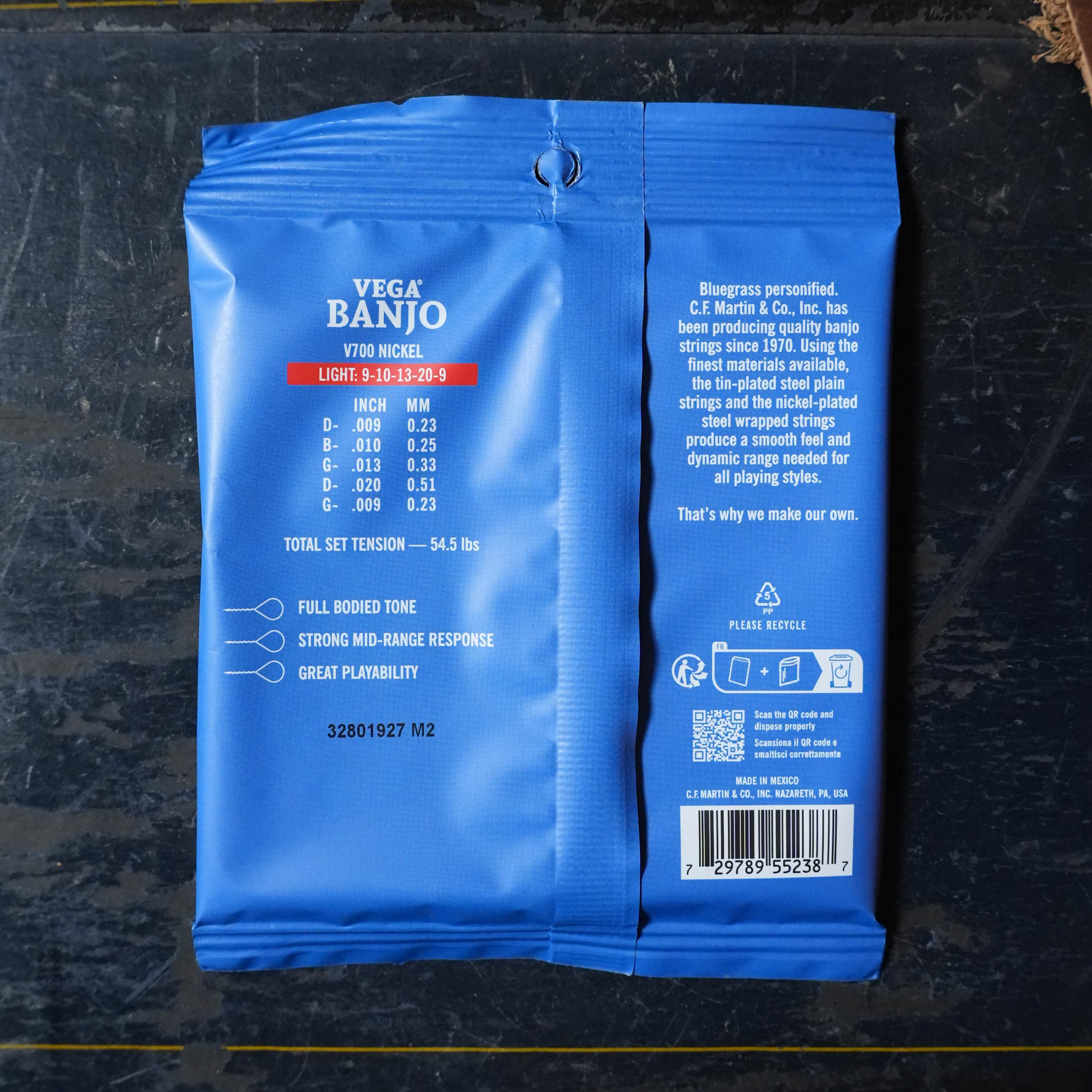 Martin Vega Bluegrass Light Banjo Strings - Nickel/Steel Alloy