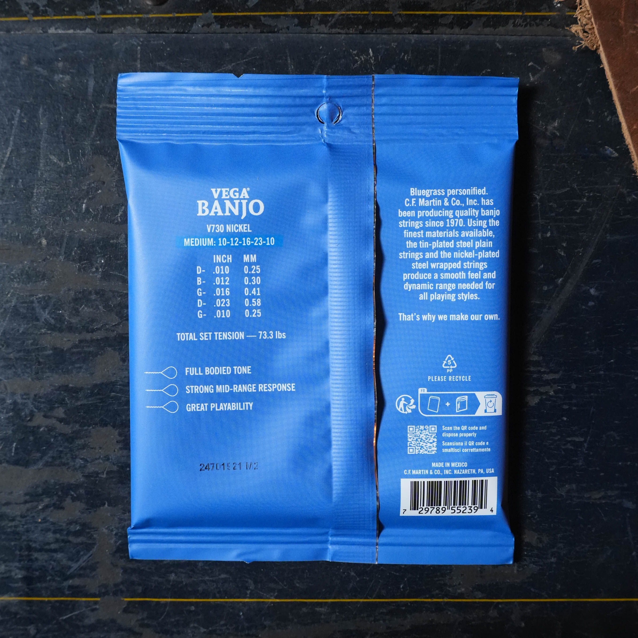 Martin Vega Bluegrass Medium Banjo Strings - Nickel/Steel Alloy