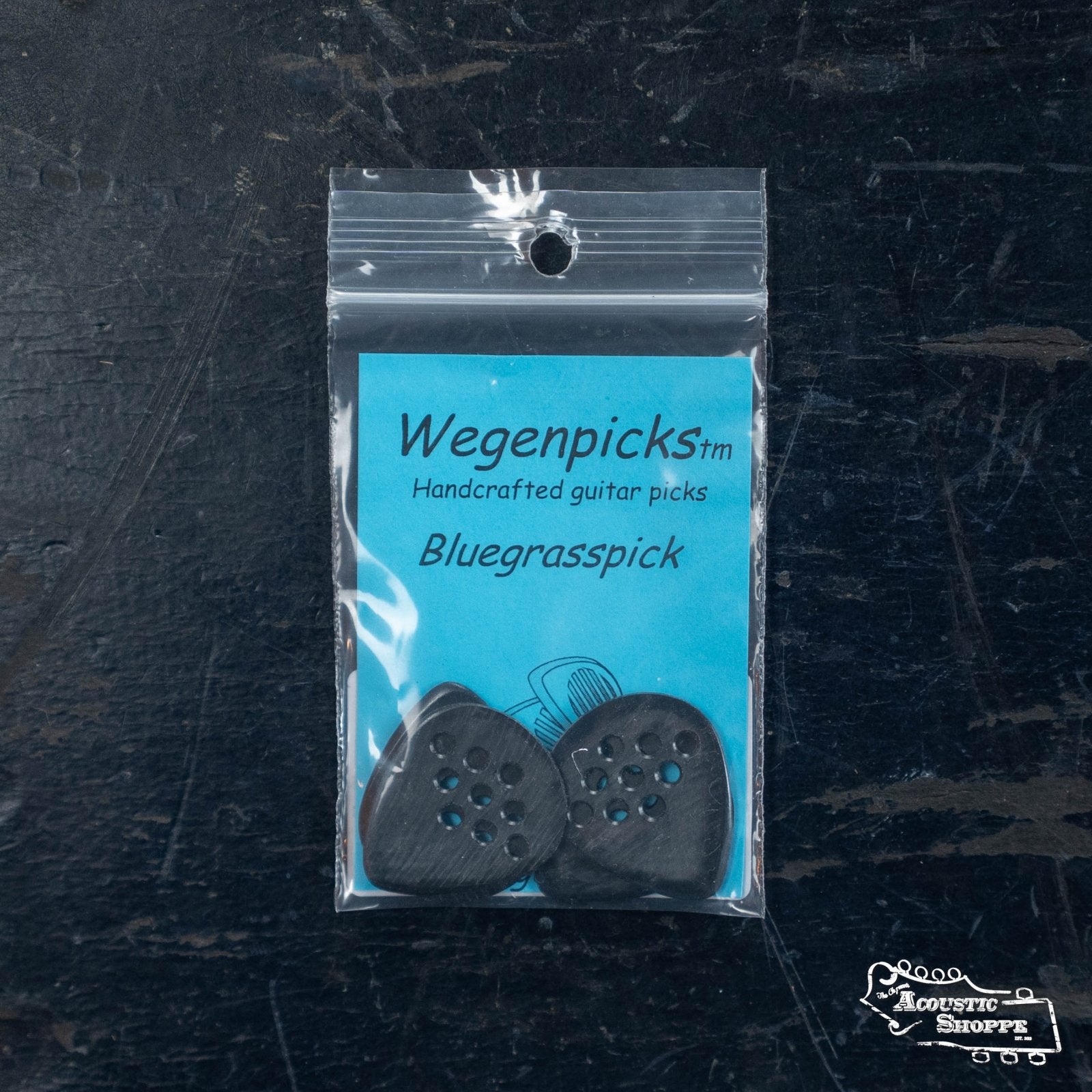 Wegen BG140B Bluegrass Acoustic Guitar Pick - Pack of 4, Black, 1.4mm