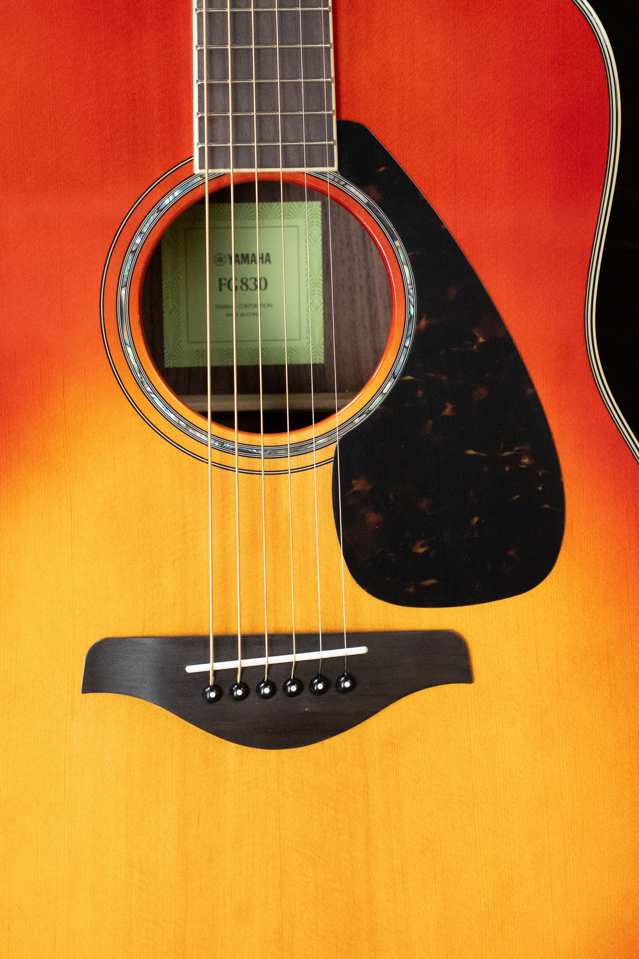 Yamaha FG830 AB Spruce/Laminate Rosewood Autumn Burst Dreadnought Acou