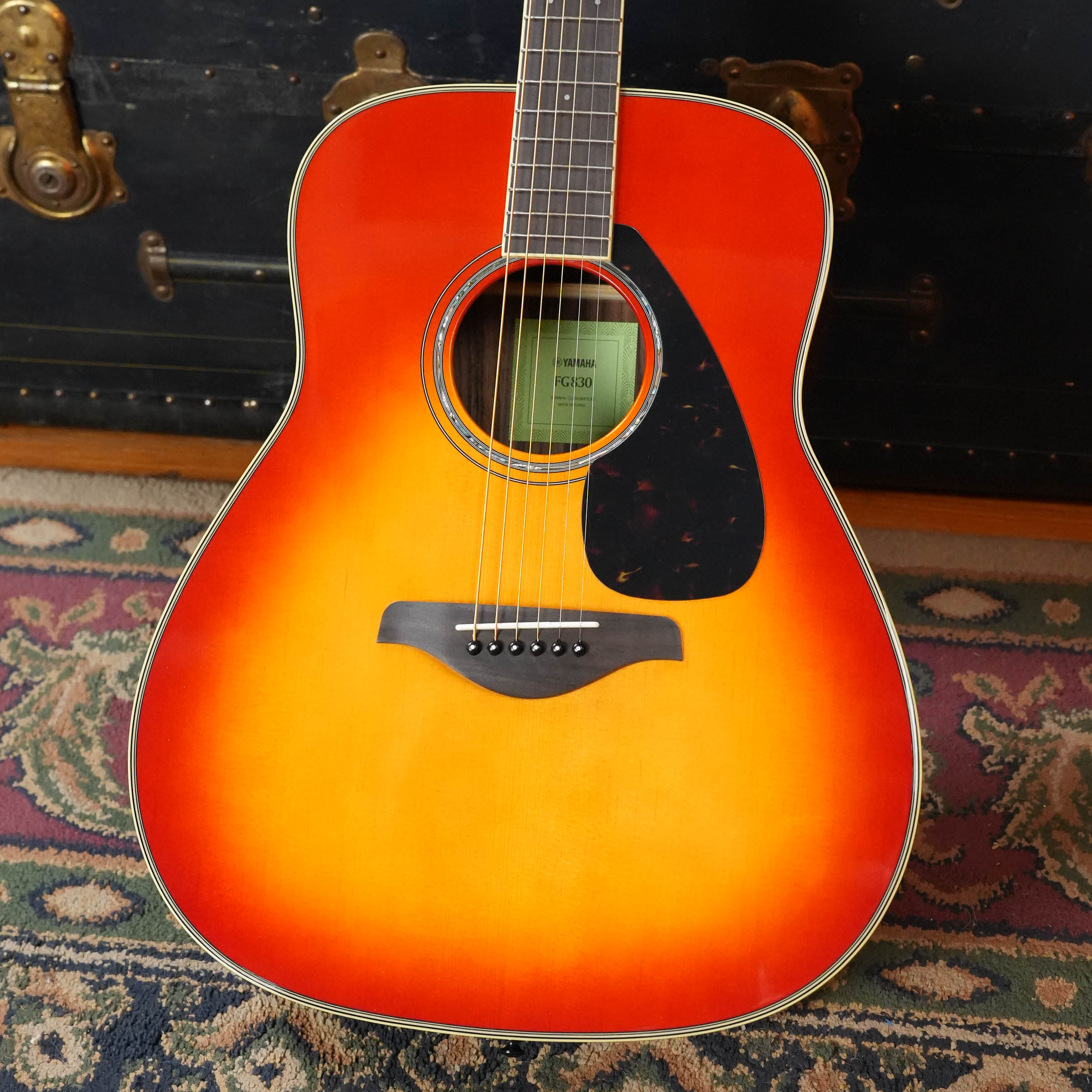 Yamaha FG830 AB Spruce/Laminate Rosewood Autumn Burst Dreadnought Acoustic Guitar #0757