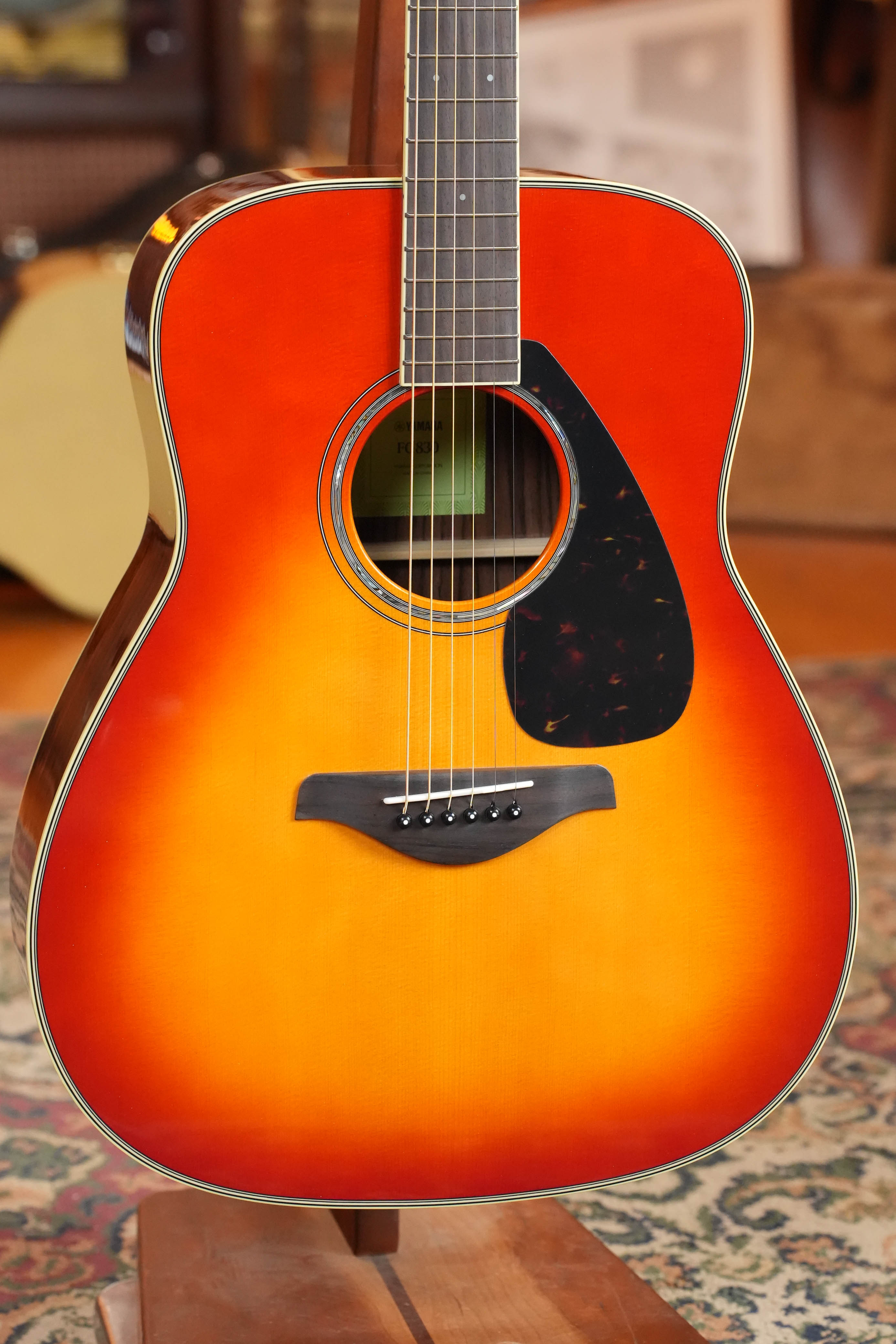 Yamaha FG830 AB Spruce/Laminate Rosewood Autumn Burst Dreadnought Acoustic Guitar #0757