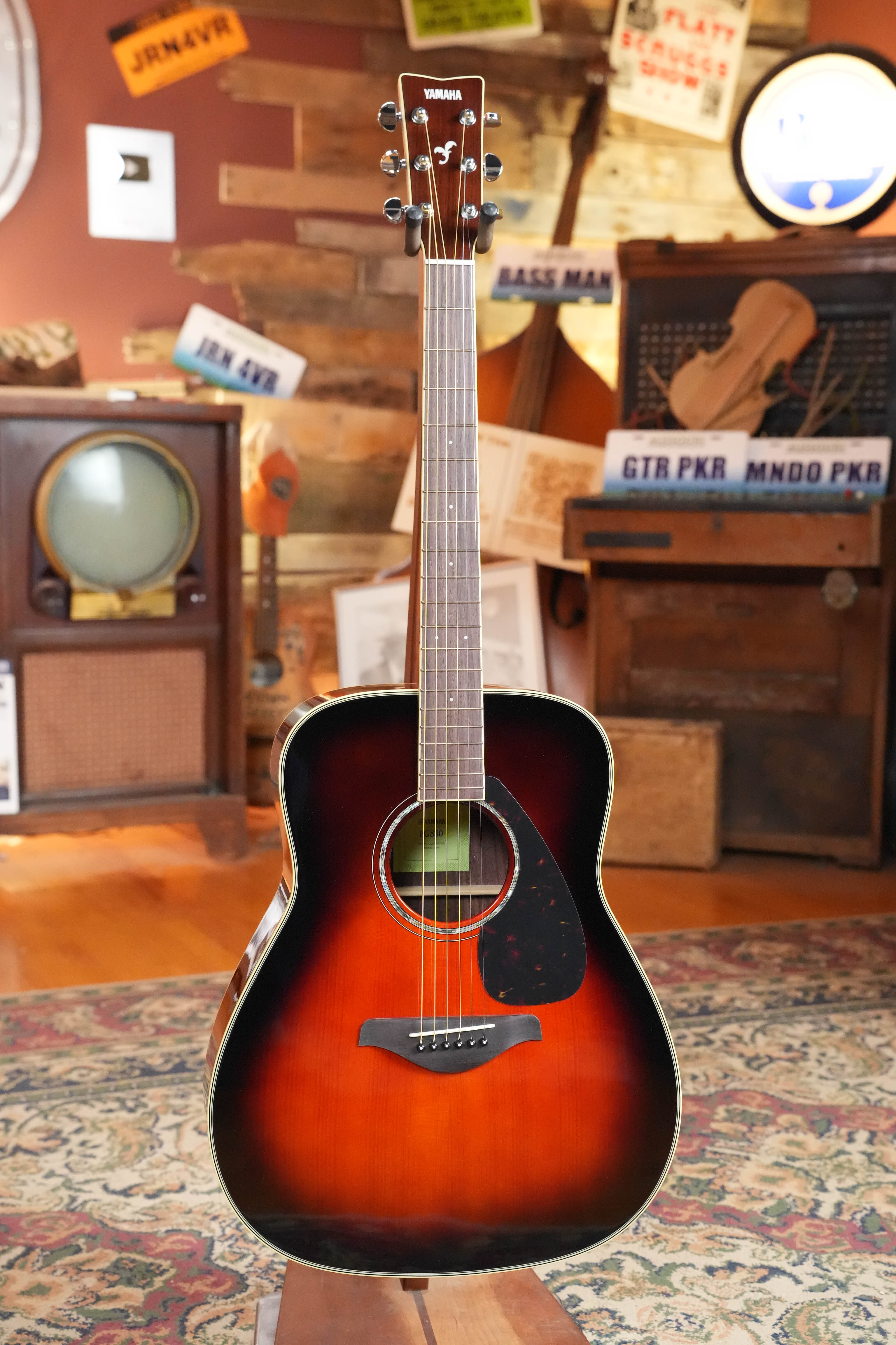 Yamaha FG830 TBS Spruce/Rosewood Tobacco Brown Sunburst Dreadnought Acoustic Guitar #0594