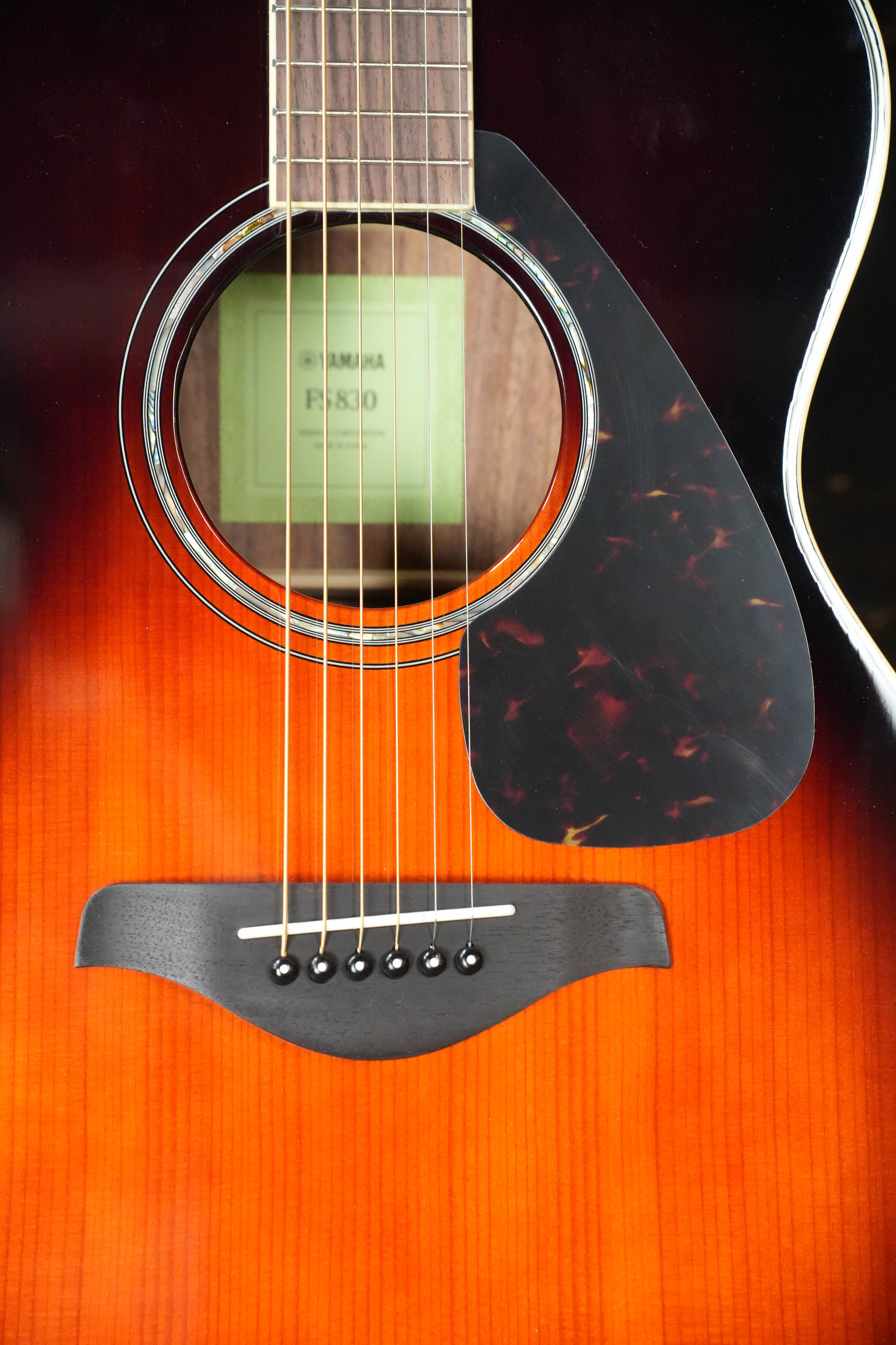 Yamaha FS830 TBS Tobacco Sunburst Concert Acoustic Guitar #0129