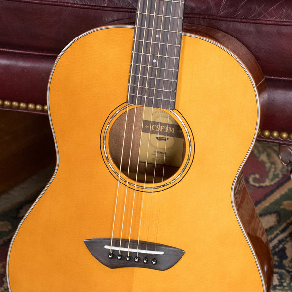 Yamaha CSF3M VN Sitka/Mahogany Vintage Natural Parlor Guitar w/Passive
