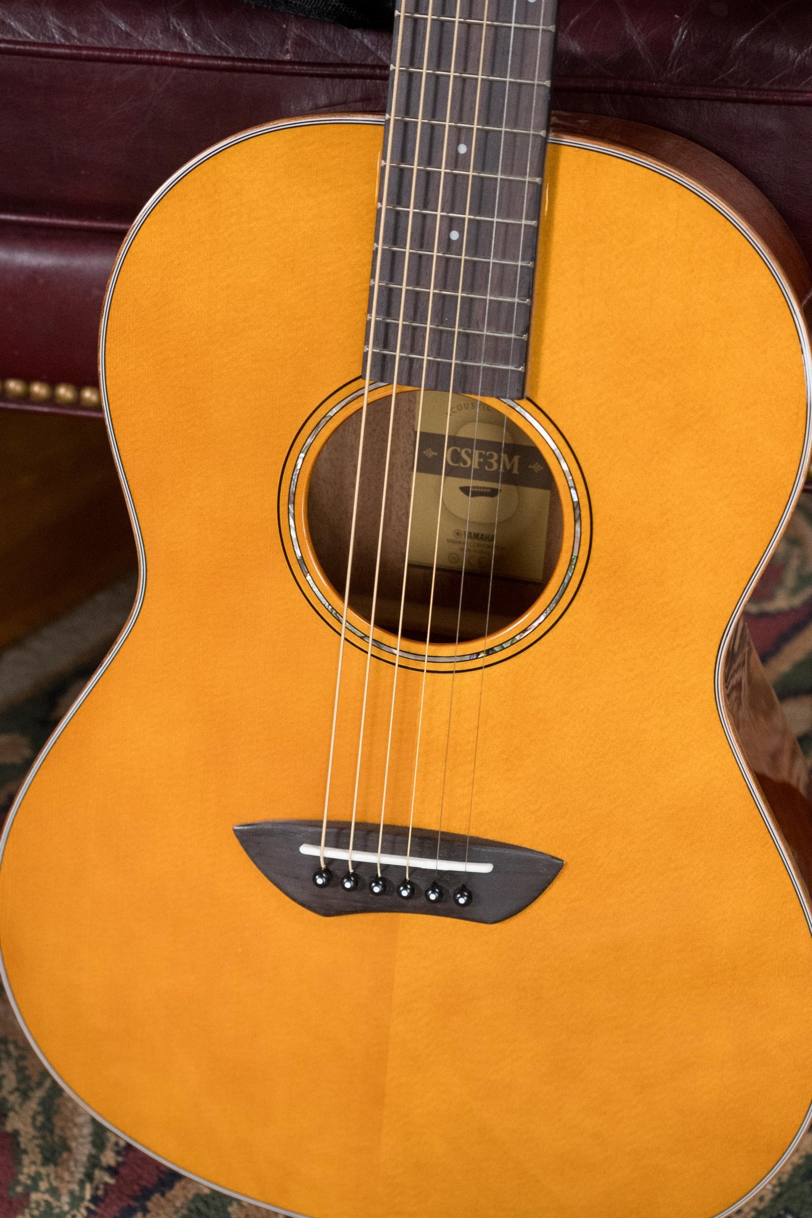 Yamaha CSF3M VN Sitka/Mahogany Vintage Natural Parlor Guitar w/Passive SRT Piezo System #1043