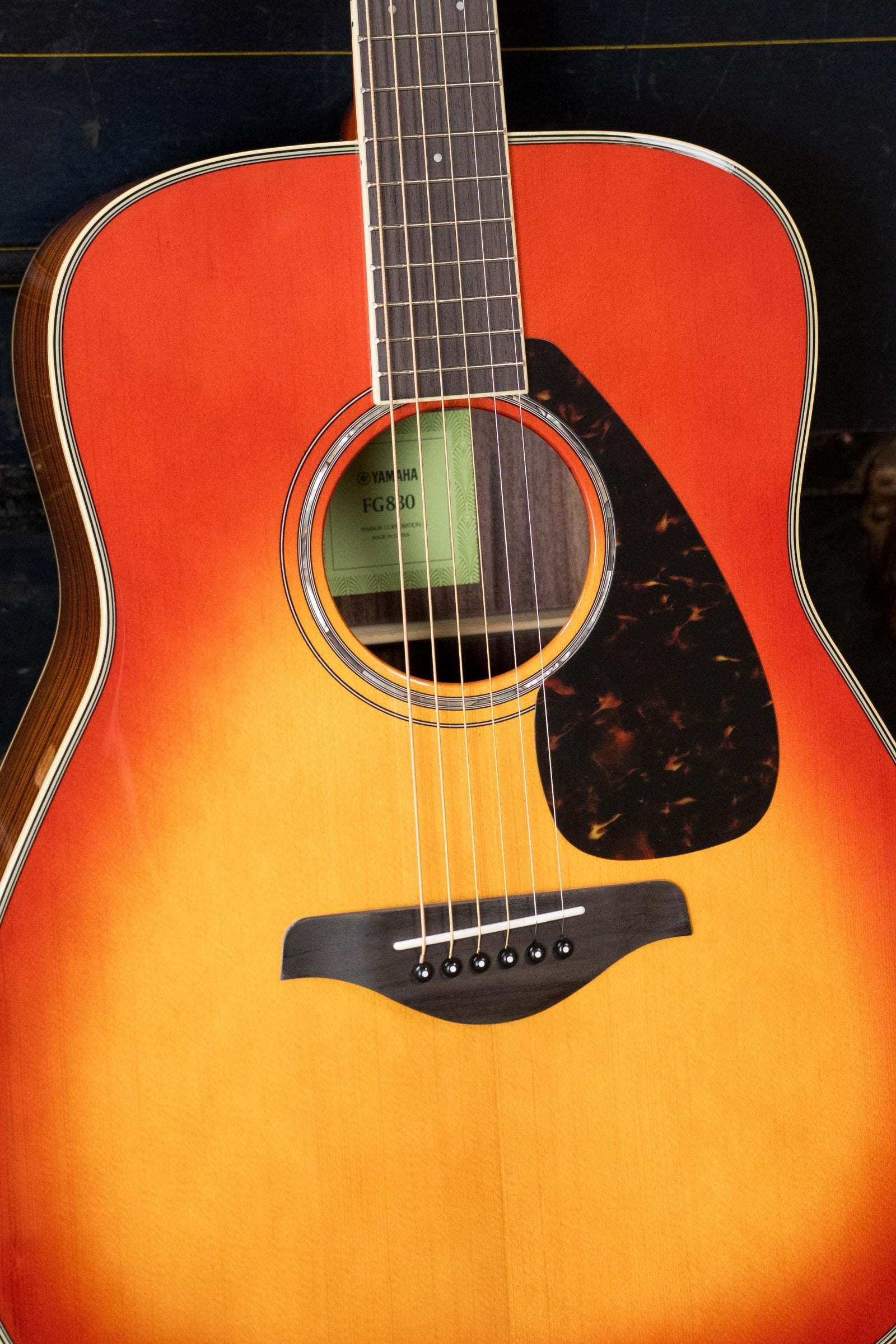 Yamaha FG830 AB Spruce/Laminate Rosewood Autumn Burst Dreadnought Acoustic Guitar #0442