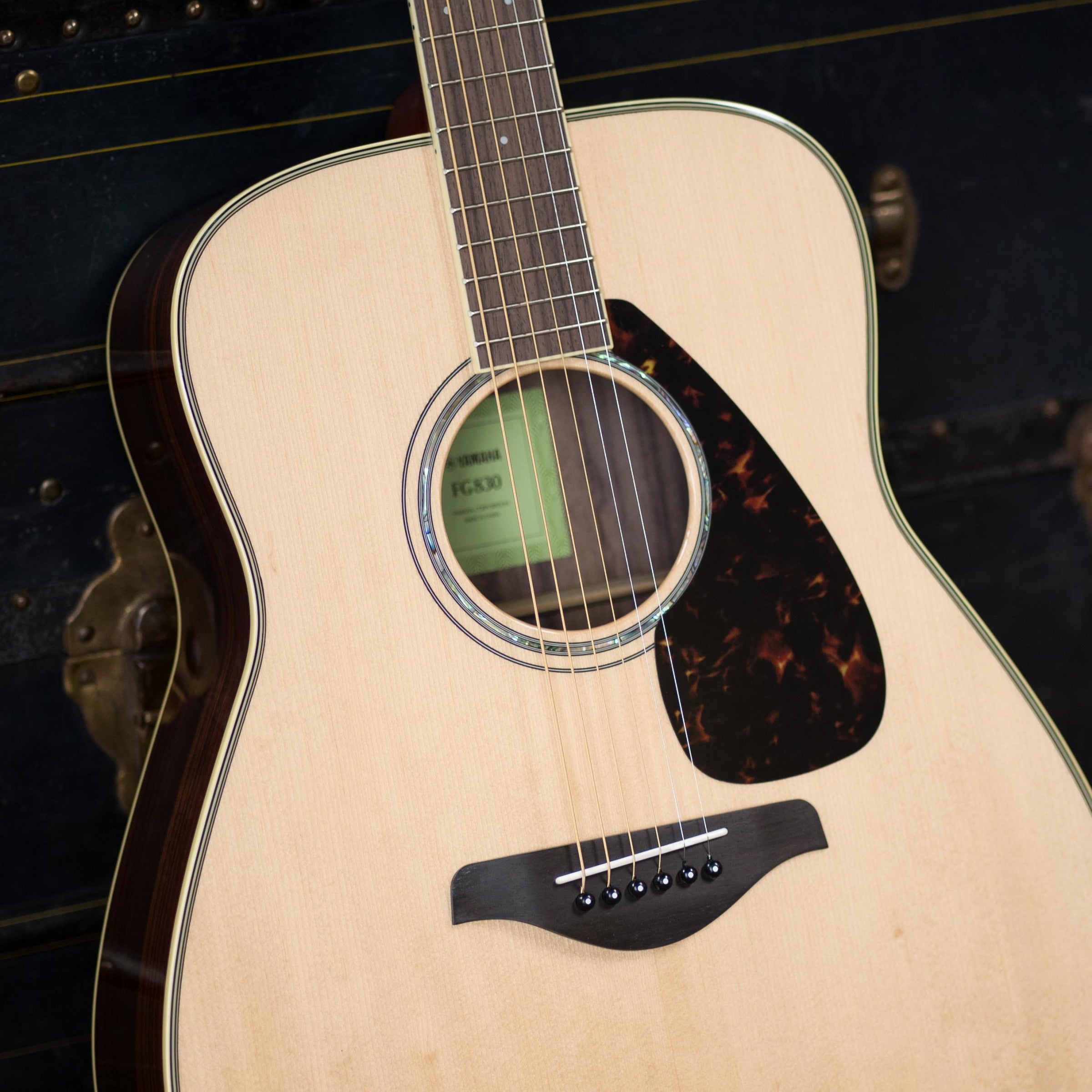 Yamaha FG830 Spruce/Laminate Rosewood Natural Dreadnought Acoustic Guitar #0584