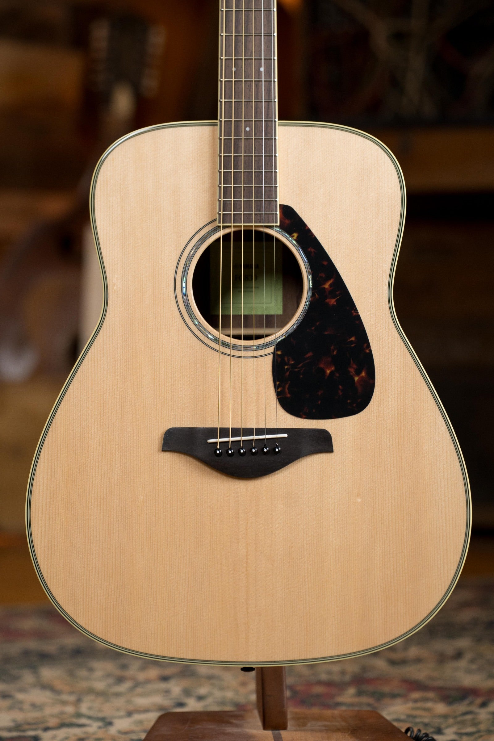 Yamaha FG830 Spruce/Laminate Rosewood Natural Dreadnought Acoustic Guitar #0584