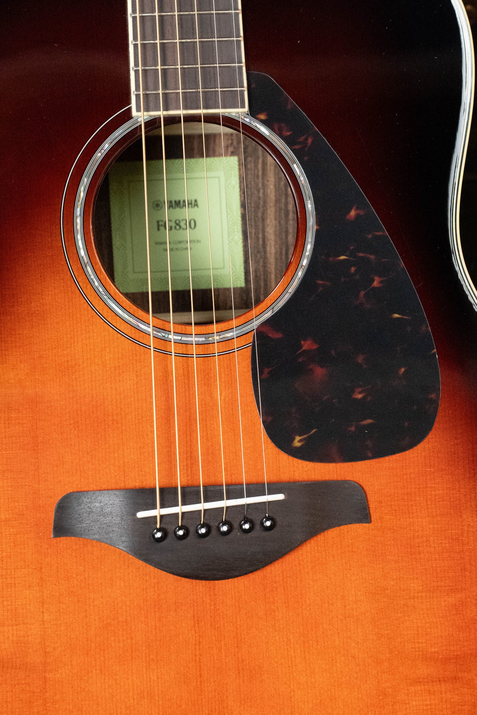 Yamaha FG830 TBS Spruce/Rosewood Tobacco Brown Sunburst Dreadnought Acoustic Guitar #0513