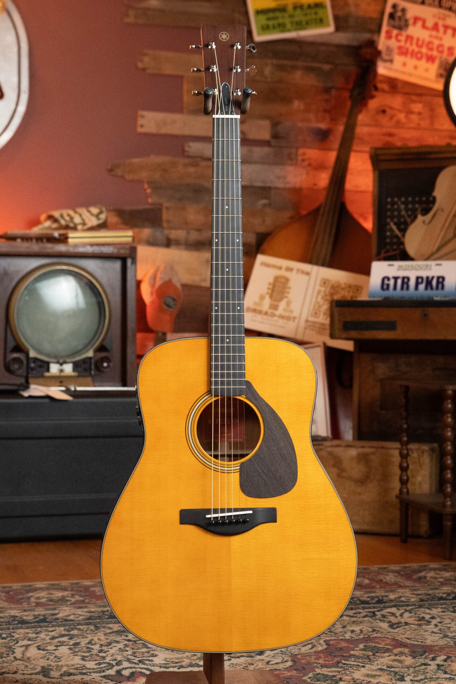 Yamaha FGX5 GL Gloss Spruce/Mahogany Red Label Dreadnought Guitar w/El