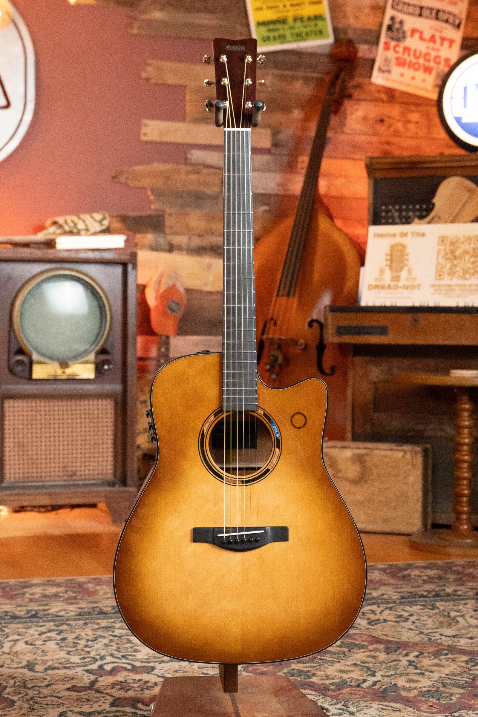 Yamaha TAG3 C-SDB Sitka/Mahogany Sandburst Dreadnought Guitar w/the NEWEST TransAcoustic System #0458
