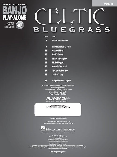 Celtic Bluegrass Banjo Play-Along Volume 8 (HL00160077)