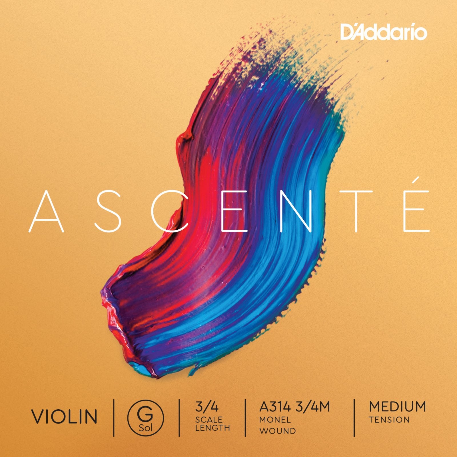 D'Addario Ascente Single "G" String - Medium Tension 4/4 3/4 1/2 (A314)