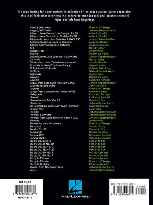First 50 Classical Pieces You Should Play on Guitar (HL00155414)