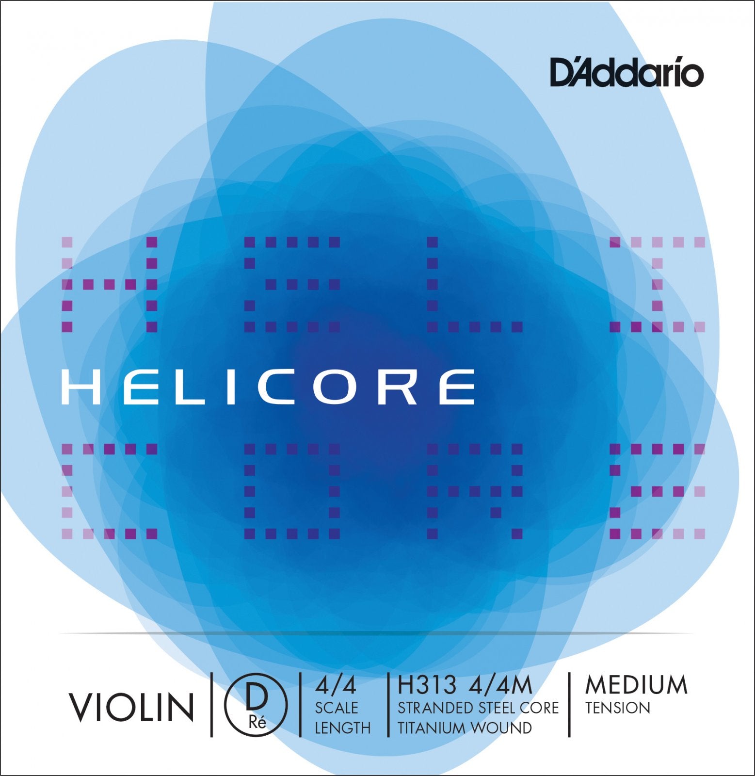 H313 Helicore Violin Single D String 4/4 Scale Medium