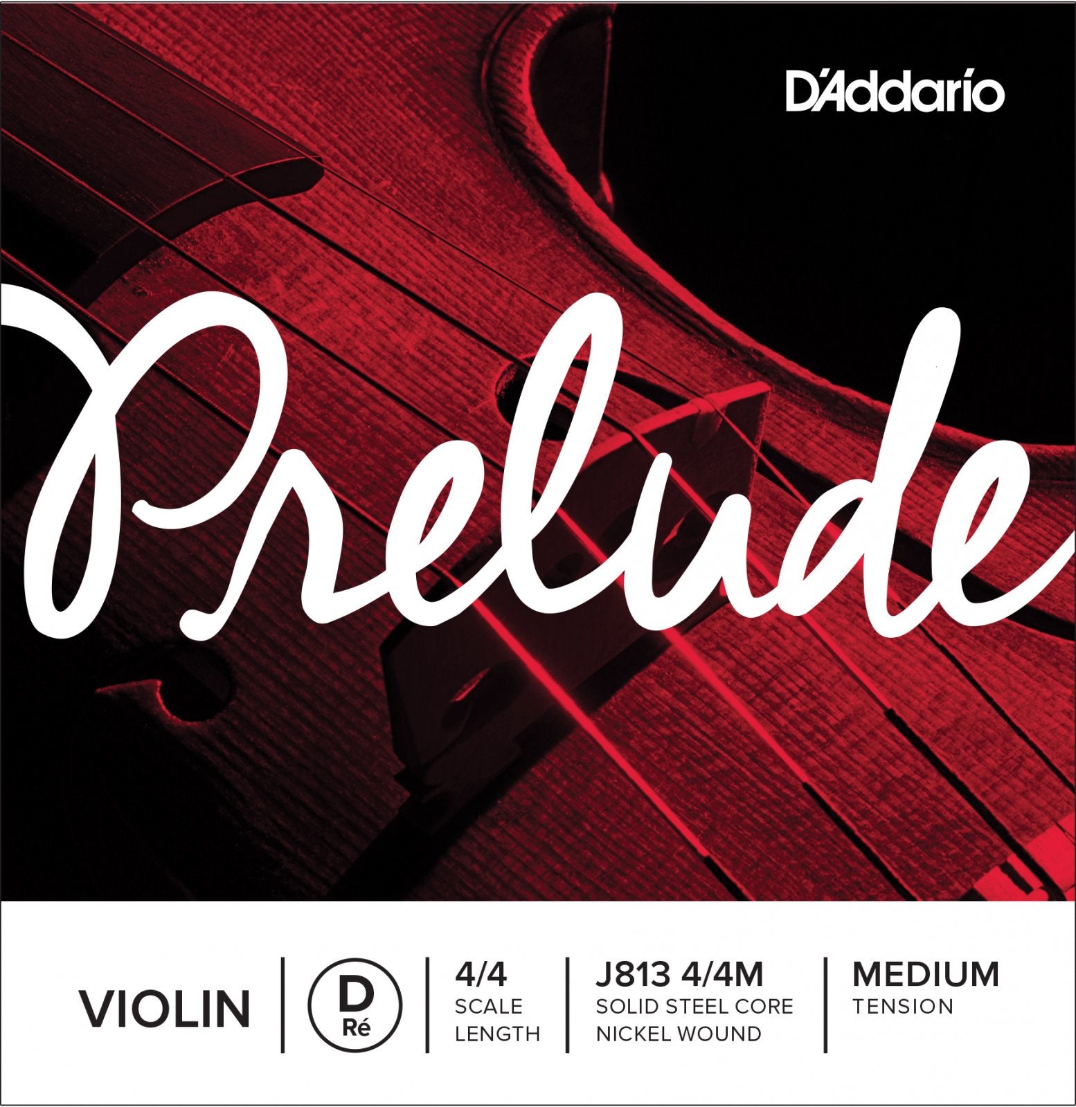 D'Addario J813 Prelude Violin Single D String - Medium Tension