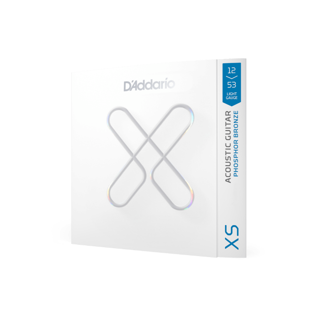 D'Addario XS Phosphor Bronze Coated 12-53 Regular Light Acoustic Guitar Strings 3-Pack