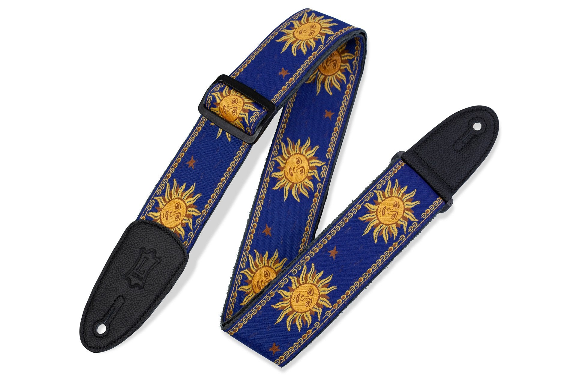 Levy's Sun Motif Series 2" Woven Guitar Strap - Blue (MPJG-SUN-BLU)