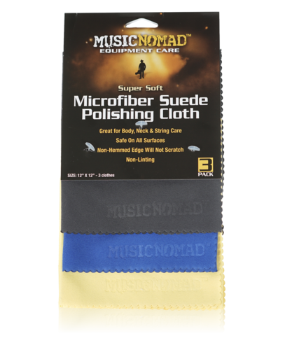 Music Nomad Super Soft Microfiber Suede Polishing Cloth - 3 Pack (MN203)