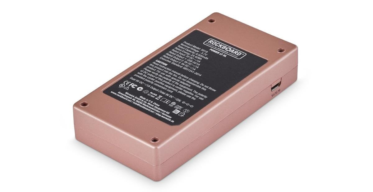RockBoard Power LT XL (Rose Gold) - Rechargeable Effects Pedal + Mobile Power Bank