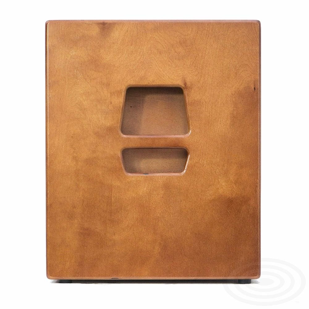 The (Floor Model) Schertler Amp ROY - Wood by AER The Acoustic People is a rectangular wooden 400W acoustic instrument amplifier, featuring smooth edges, two rectangular front handles, and a warm natural wood finish.