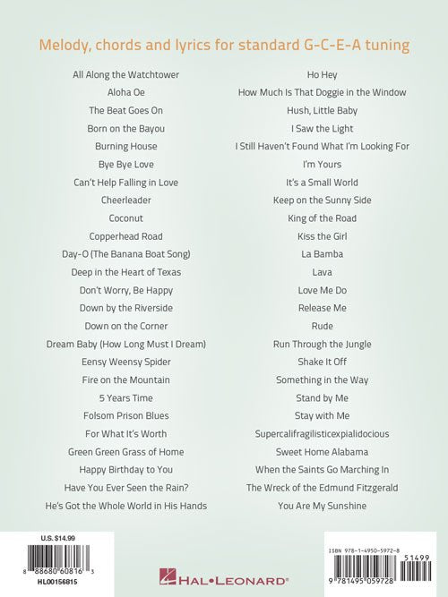 Simple Songs for Ukulele The Easiest Tunes to Strum & Sing on Ukulele (HL00156815)